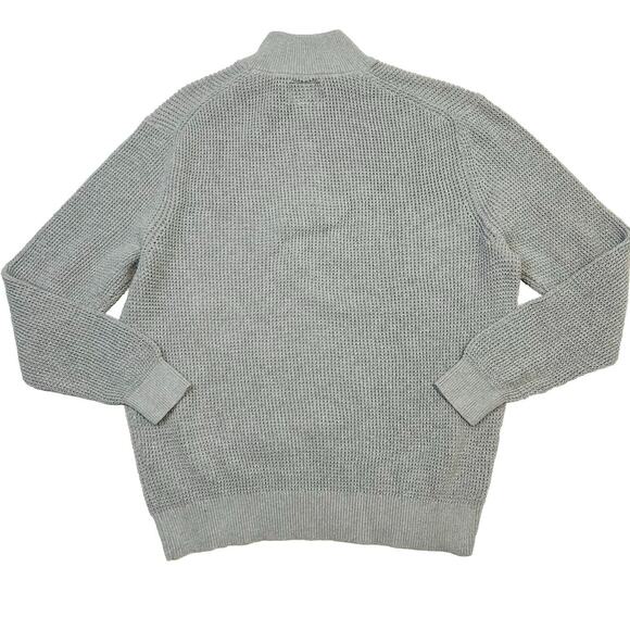 The Normal Brand 1/4 Zip Waffle Knit Zip Pullover Sweater Gray Mens Size 2XL - Picture 4 of 11